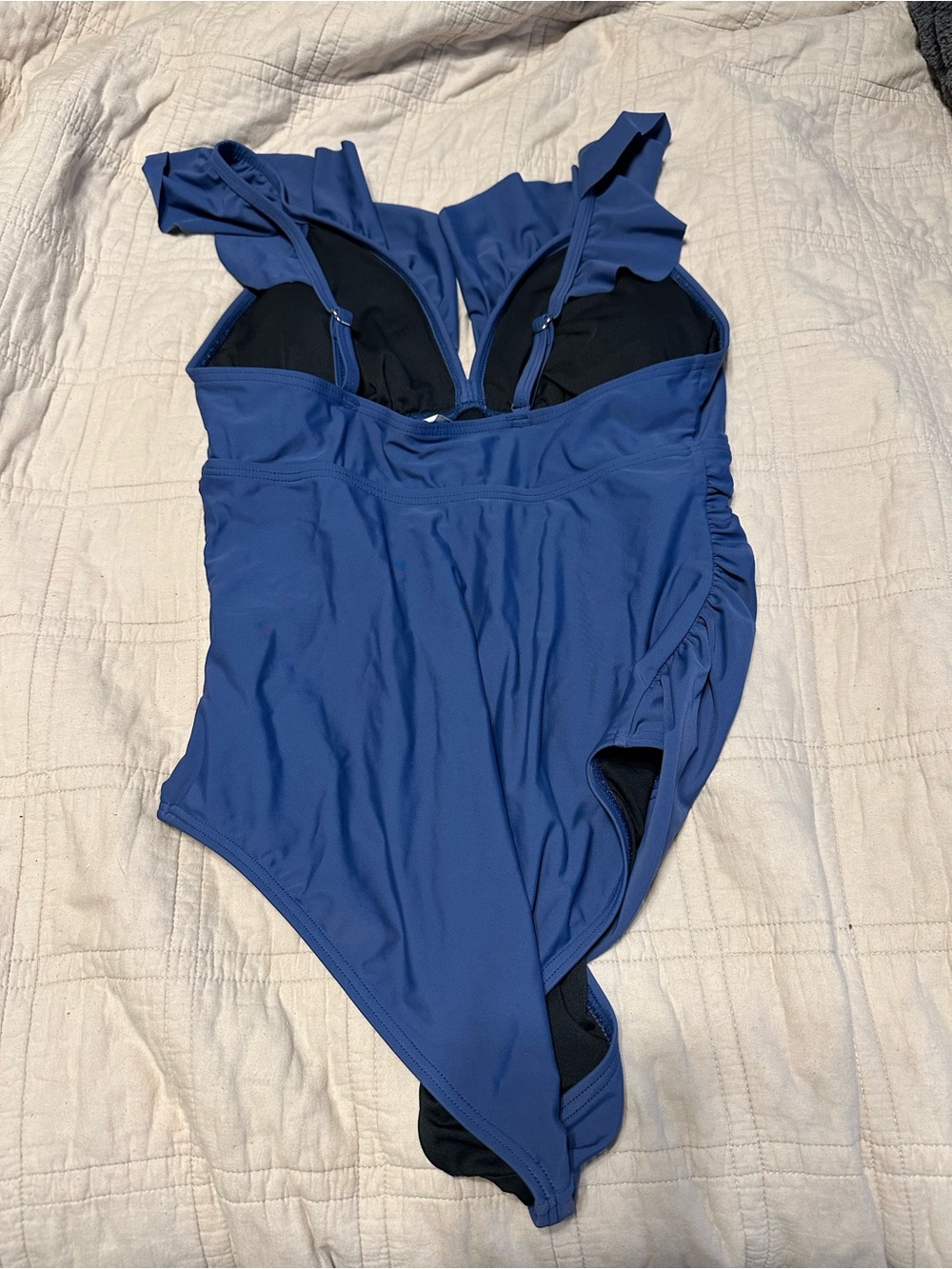 Navy Ruffle One-Piece Swimsuit - Picture 2 of 2